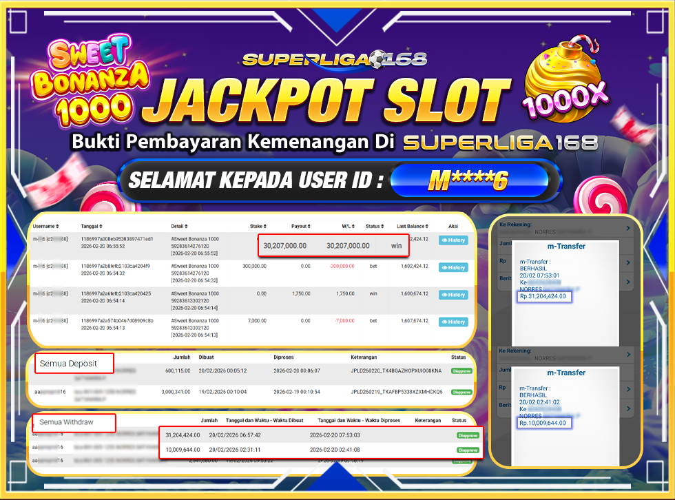 SUPERLIGA168  SWEET BONANZA 1000 Rp.41,214,068LUNASS